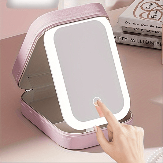 LED Makeup Mirror Jewelry Storage Box