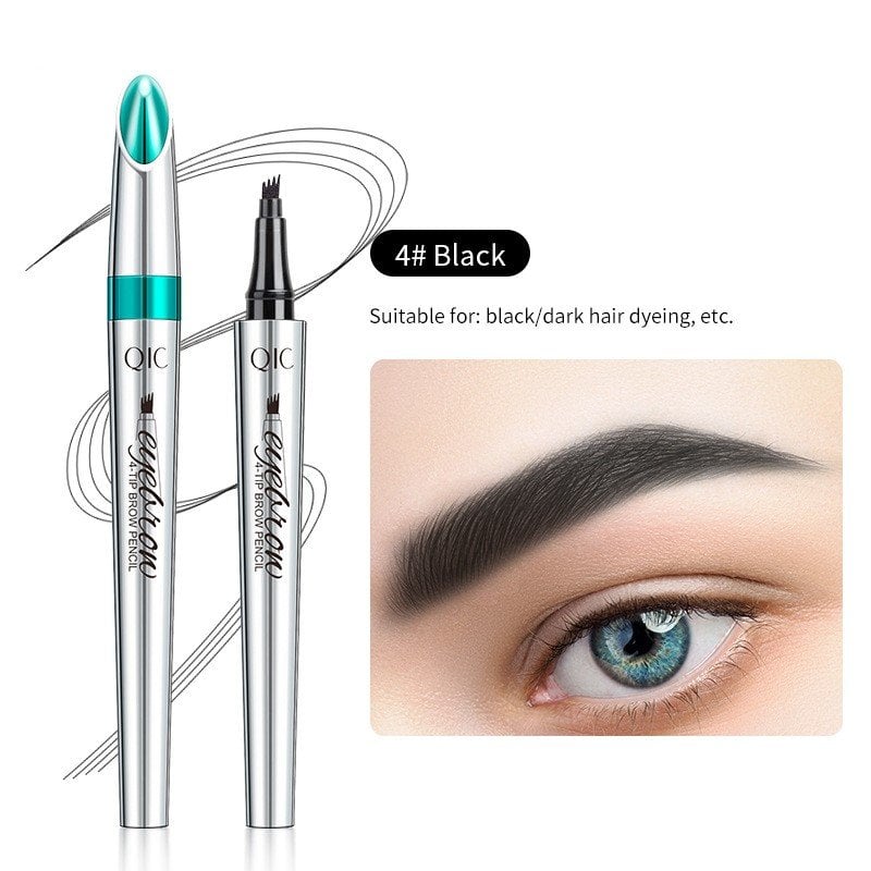 3D Waterproof Microblading Eyebrow Pen 4 Fork Tip Tattoo Pencil (Pack of 2)