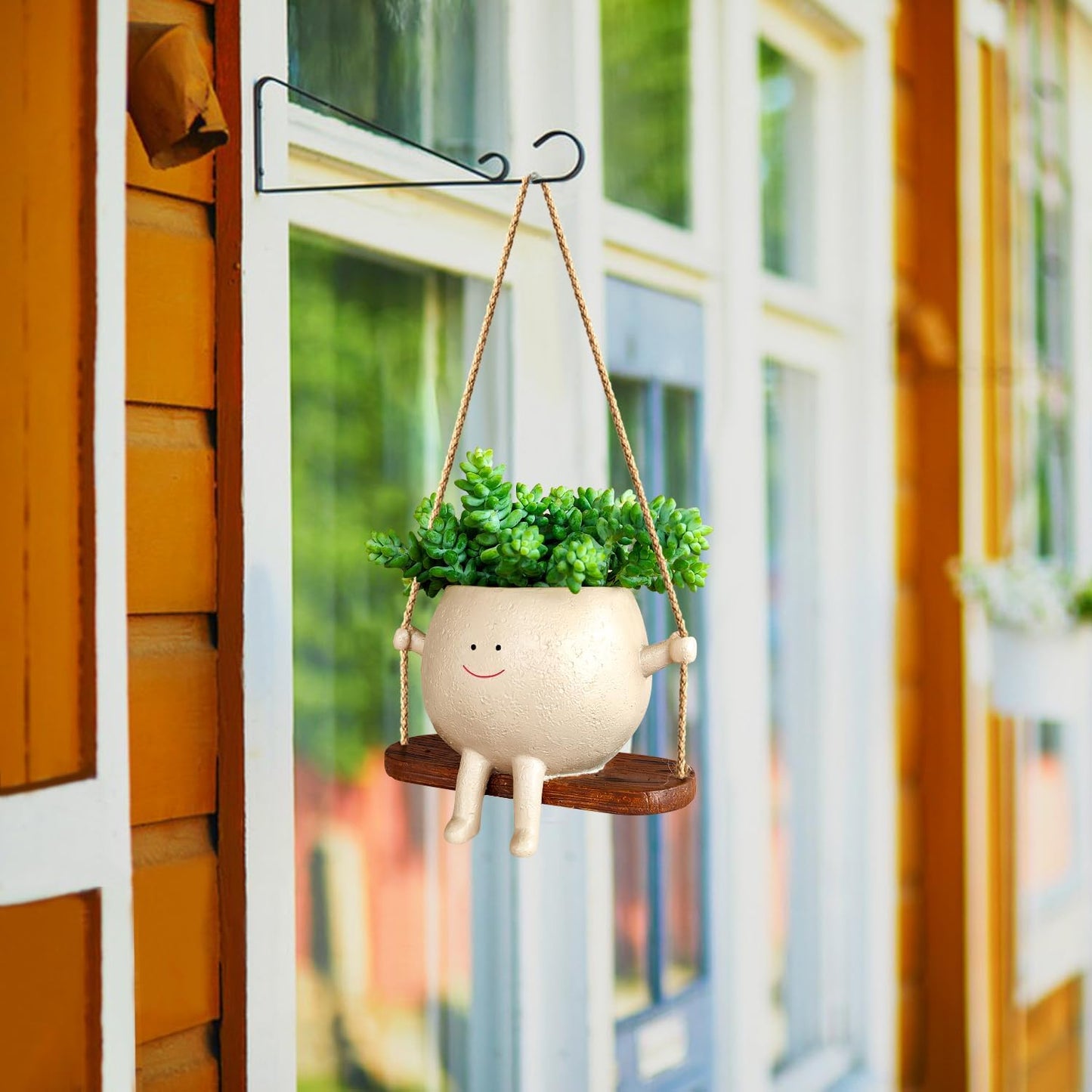 Swing Face Planter Pot Hanging Resin Flower Head Planters