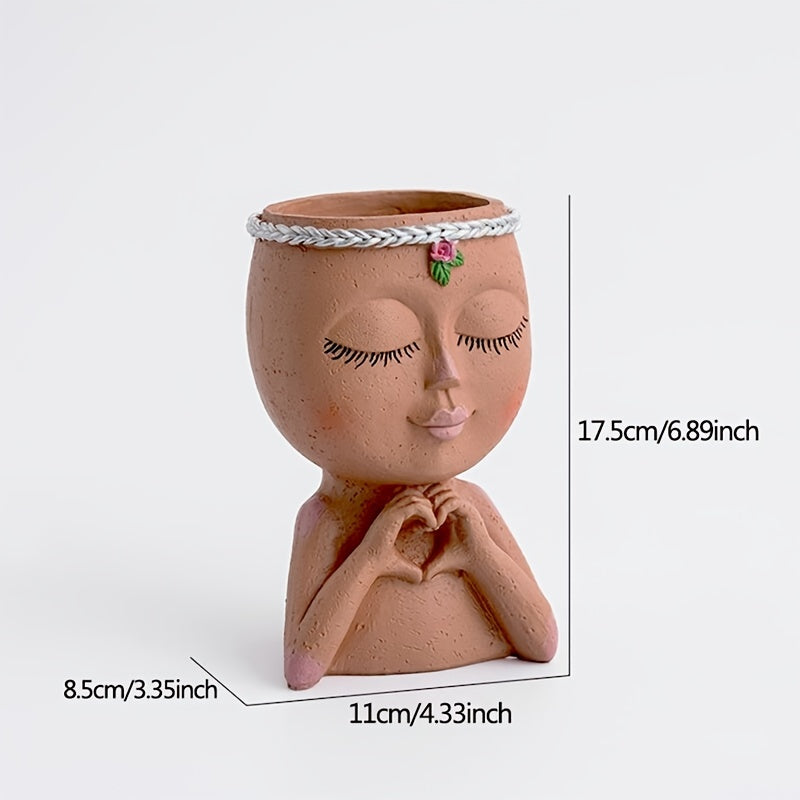 Love Gesture Girl Flower Pot