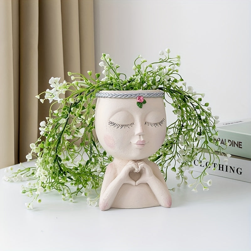 Love Gesture Girl Flower Pot